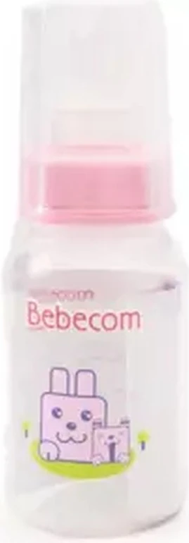 Bebecom Standard Feeding Bottle With Nipple and Pink Cover, Plastic Base Bottle 125ml Bebecom Standard Feeding Bottle With Nipple and Pink Cover, Plastic Base Bottle 125ml - baby bottle teat