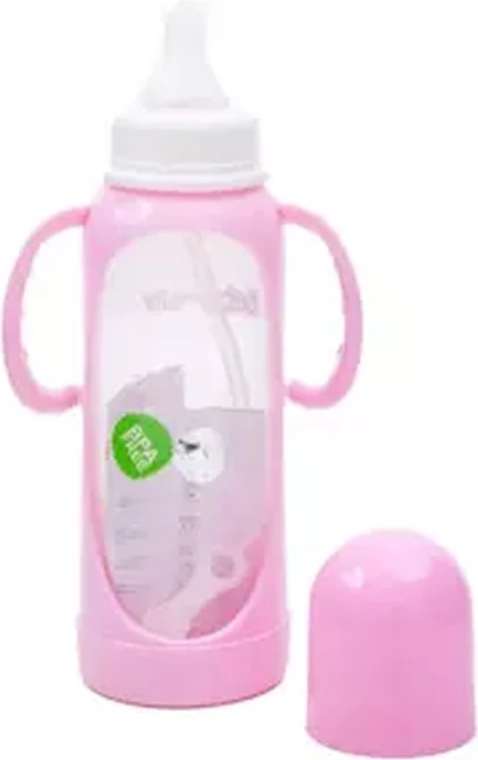 Bebecom Standard PC Automatic feeding bottle, 250 ml- Pink (A353) Bebecom Standard PC Automatic feeding bottle, 250 ml- Pink (A353) - baby feeding bottle