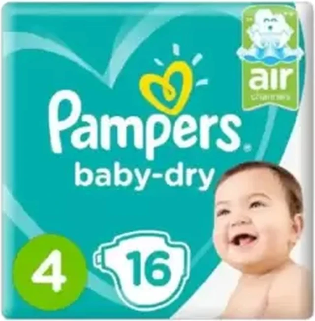 Pampers Baby-Dry Diapers, Size 4, 9-14Kg, Up To 100% Leakage Protection Over 12 Hours and Bigger, Wider Sides for Comfort, 16 Baby Diapers Pampers Baby-Dry Diapers, Size 4, 9-14Kg, Up To 100% Leakage Protection Over 12 Hours and Bigger, Wider Sides for Comfort, 16 Baby Diapers - baby diapers
