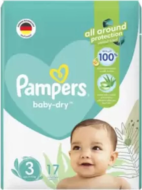 Pampers Baby-Dry Diapers, Size 3, Midi, 6-10Kg, Carry Pack, 17 Count Pampers Baby-Dry Diapers, Size 3, Midi, 6-10Kg, Carry Pack, 17 Count - baby diapers