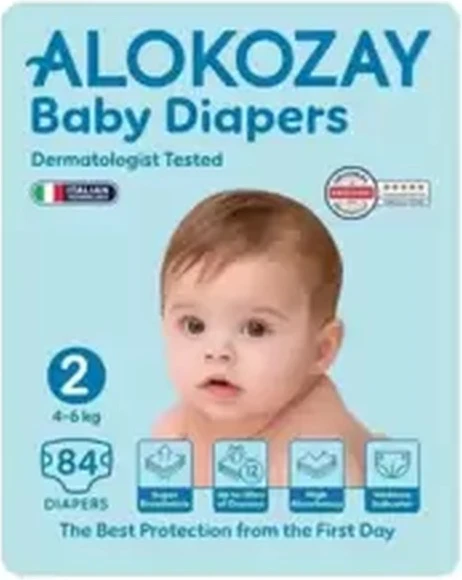 Alokozay Baby Diapers, Size 2, 4-6kg- 84pcs Alokozay Baby Diapers, Size 2, 4-6kg- 84pcs - baby diapers