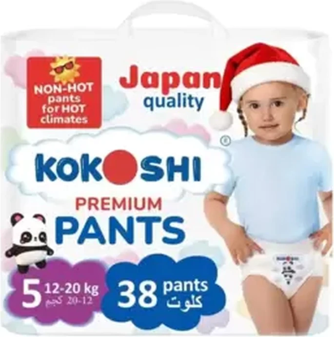 Kokoshi Premium Mega Pack Baby Diaper Pants, Size 5, 12-20kg- 38pcs Kokoshi Premium Mega Pack Baby Diaper Pants, Size 5, 12-20kg- 38pcs - baby diapers
