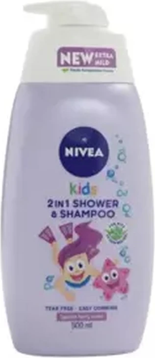 Nivea Kids 2 in 1 Shower Gel & Shampoo with Sparkle Berry Scent- 500ml Nivea Kids 2 in 1 Shower Gel & Shampoo with Sparkle Berry Scent- 500ml - baby shampoo