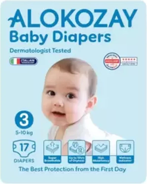 Alokozay Baby Diapers Size 3, 5-10kg- Pack of 17pcs Alokozay Baby Diapers Size 3, 5-10kg- Pack of 17pcs - baby diapers