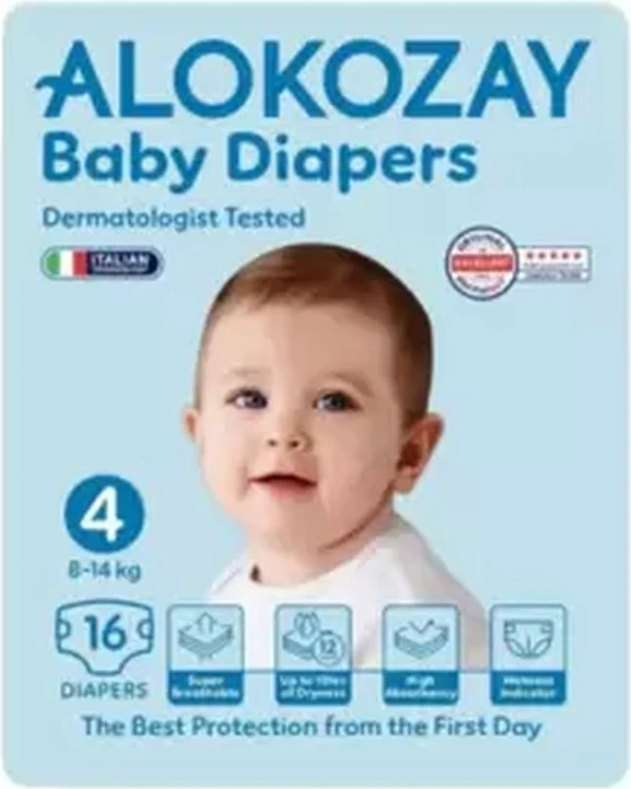 Alokozay Baby Diapers Size 4, 8-14kg- Pack of 16pcs Alokozay Baby Diapers Size 4, 8-14kg- Pack of 16pcs - baby diapers