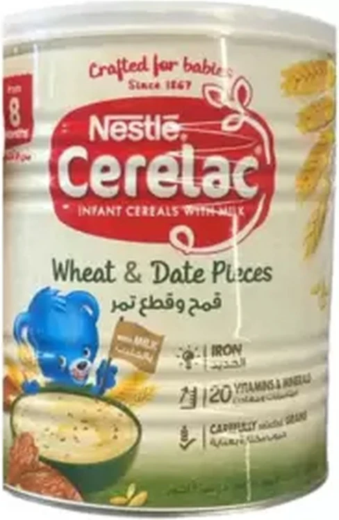 Nestle Cerelac Infant Cereals With Milk, Wheat And Date Pieces For 8months Babies- 400gms Nestle Cerelac Infant Cereals With Milk, Wheat And Date Pieces For 8months Babies- 400gms - baby milk powder
