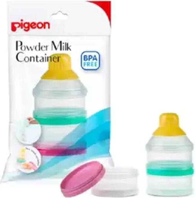 Pigeon Powder Milk Container For 3 Pre Measured Doses Of Milk Powder- Multi-Color Pigeon Powder Milk Container For 3 Pre Measured Doses Of Milk Powder- Multi-Color - baby milk powder