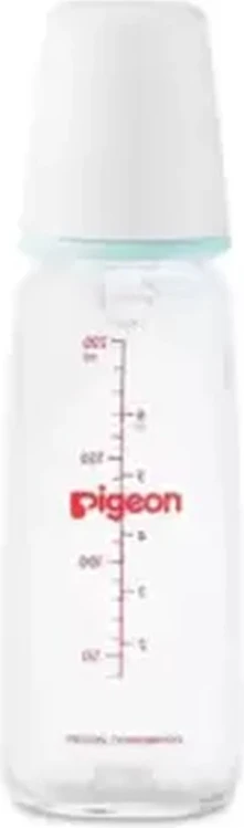 Pigeon K-6 Glass Nursing Bottle Anti Colic System With Peristaltic Teat And Slim Neck- 200ml Pigeon K-6 Glass Nursing Bottle Anti Colic System With Peristaltic Teat And Slim Neck- 200ml - baby bottle teat