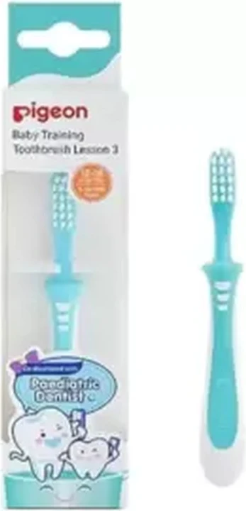 Pigeon Baby Training Toothbrush Lesson 3 With Soft Bristles For 12-18months Babies- Blue Pigeon Baby Training Toothbrush Lesson 3 With Soft Bristles For 12-18months Babies- Blue - baby toothbrush