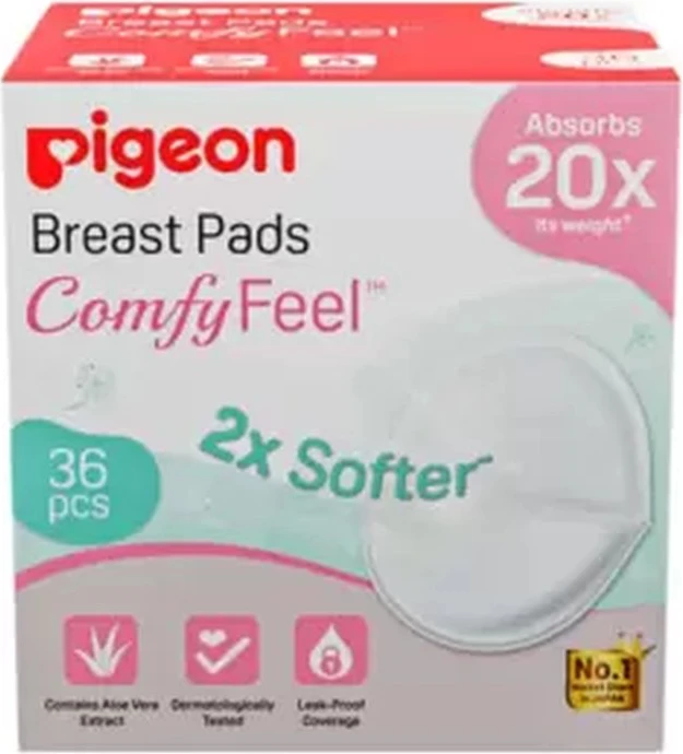 Pigeon Comfy Feel Breast Pads 2X Softer Absorbs 20X Its Weight- 36pcs Pigeon Comfy Feel Breast Pads 2X Softer Absorbs 20X Its Weight- 36pcs - baby cotton