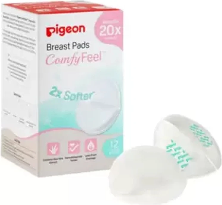 Pigeon Comfy Feel Breast Pads 2X Softer Absorbs 20X Its Weight- 12pcs Pigeon Comfy Feel Breast Pads 2X Softer Absorbs 20X Its Weight- 12pcs - baby cotton