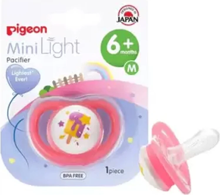 Pigeon Medium Sized Minilight Pacifier Ice Cream Printed and Teeth Friendly For 6+ months Babies- Pink Pigeon Medium Sized Minilight Pacifier Ice Cream Printed and Teeth Friendly For 6+ months Babies- Pink - baby pacifier