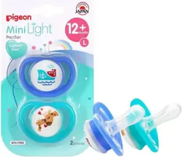 Pigeon Minilight 12+ Months L Size Pacifier For Boy Baby- 2pcs Pigeon Minilight 12+ Months L Size Pacifier For Boy Baby- 2pcs - baby pacifier
