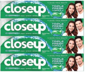 Close Up Triple Fresh Formula Toothpaste - Menthol Fresh, Pack of 4, 120ml each Al Ain Abu Dhabi UAE MHM Stores