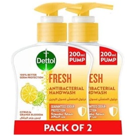 Dettol Handwash Liquid Soap Fresh Pump for Effective Germ Protection & Personal Hygiene, Protects Against 100 Illness Causing Germs, Citrus & Orange Blossom, 200ml (Pack of 2) Al Ain Abu Dhabi UAE