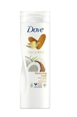 Dove Body Love Restoring Care Coconut Oil and Almond Milk Body Lotion with 100 percent natural oils gives your body the care it deserves.jpg