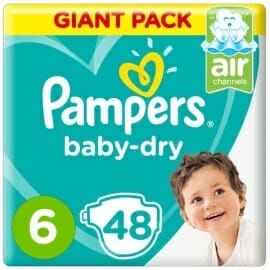 Pampers Baby-Dry Diapers Size 6, 48 Count Al Ain Abu Dhabi UAE MHM Stores