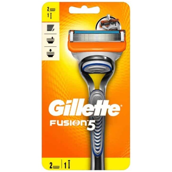 Gillette Fusion 5 Men's Razor - 1 Handle with 2 Blades Al AIn Abu Dhabi UAE MHM Stores