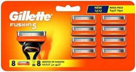 Gillette Fusion 5 Power Razor Blades - Silver/Orange, 8 PCS Al Ain Abu Dhabi UAE MHM Stores